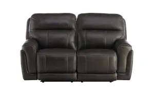 Vermilion Leather Power Reclining Loveseat