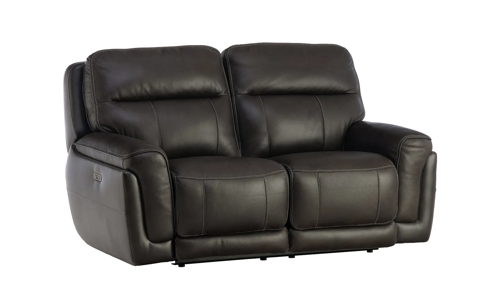 Vermilion Leather Power Reclining Loveseat