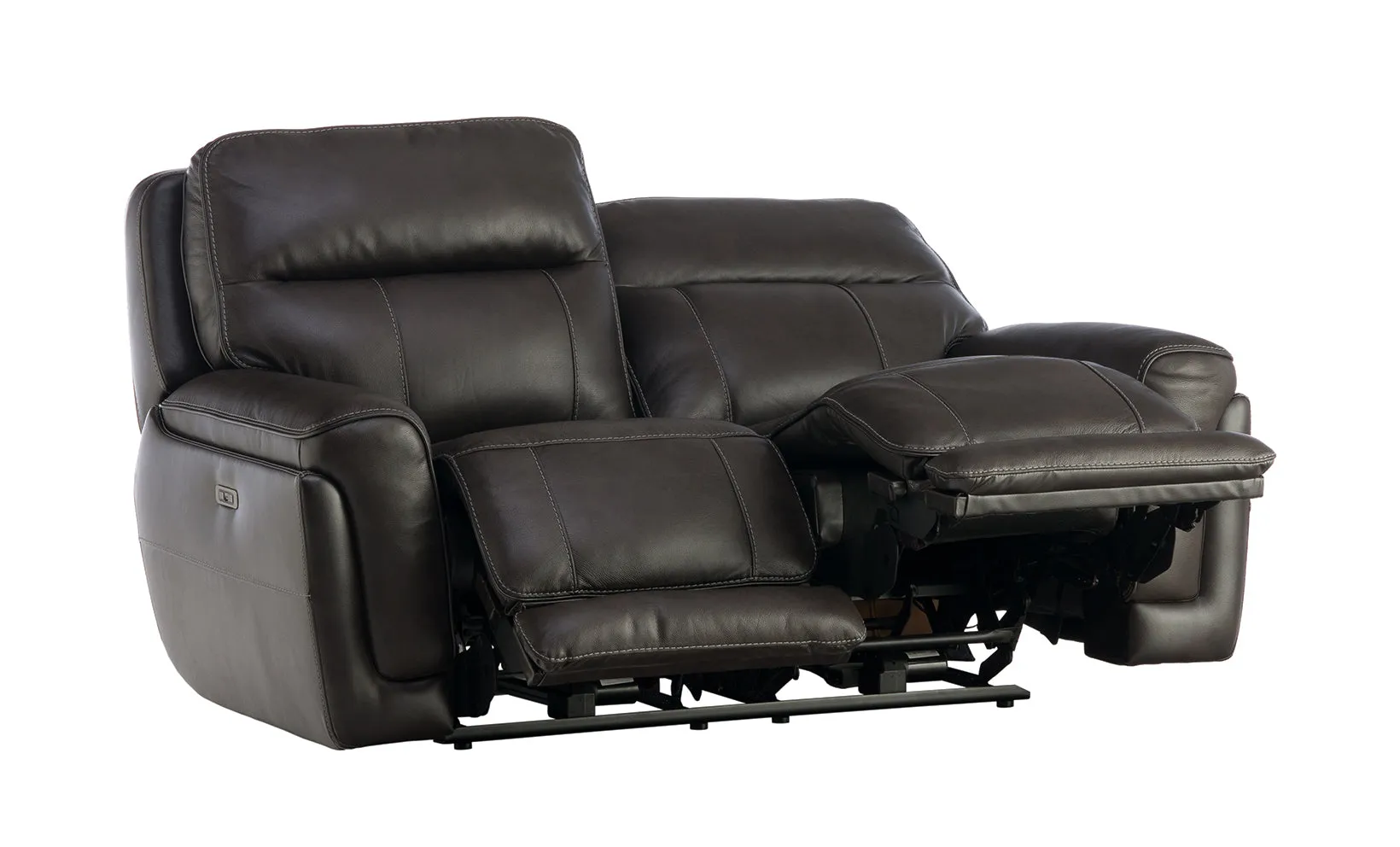 Vermilion Leather Power Reclining Loveseat