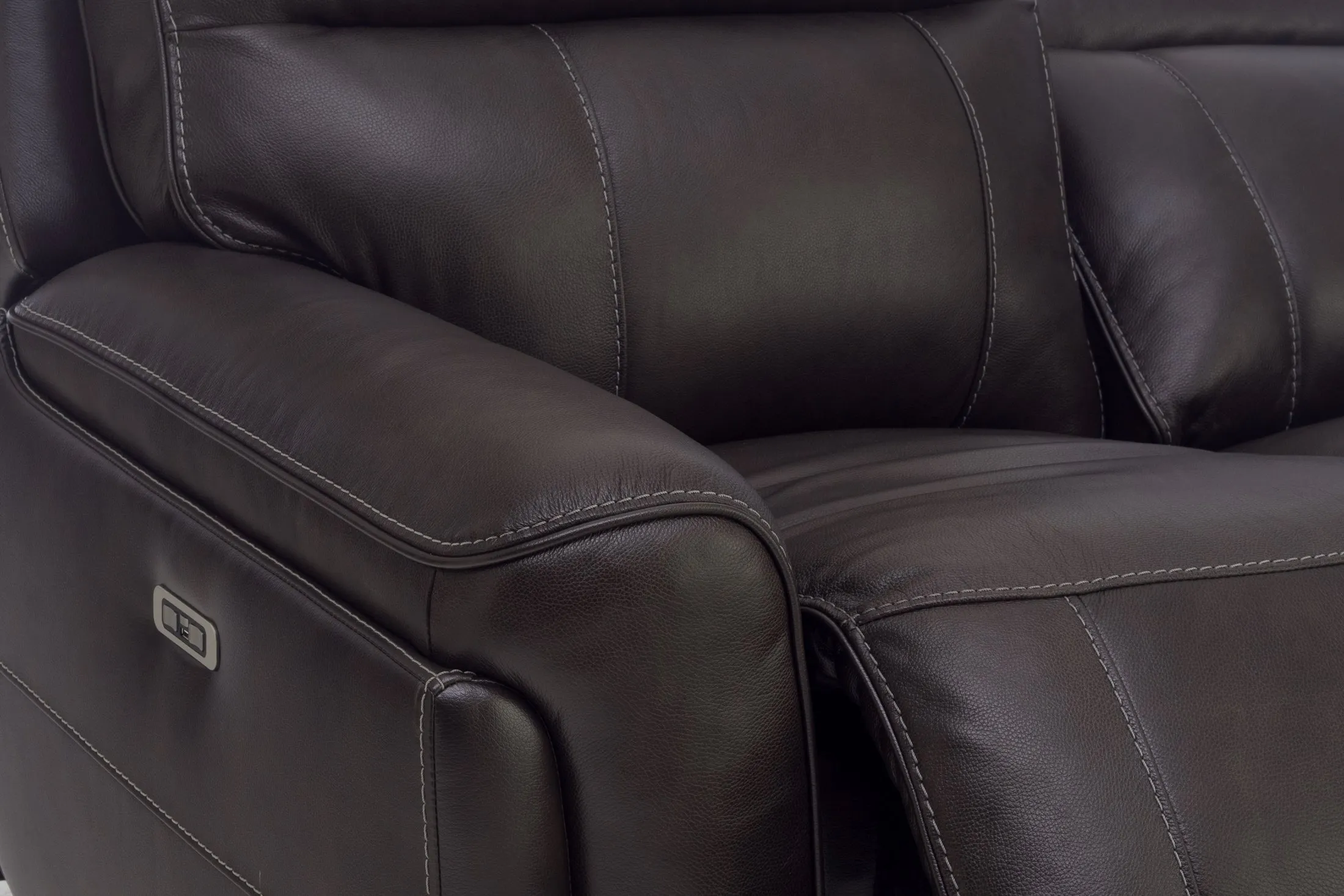 Vermilion Leather Power Reclining Loveseat