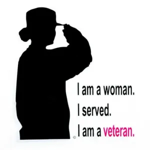 Woman Veteran Silhoutte Decal