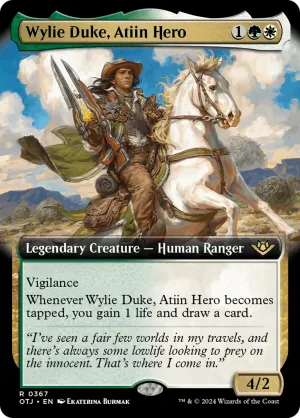 Wylie Duke, Atiin Hero (OTJ-367) - Outlaws of Thunder Junction: (Extended Art) [Rare]