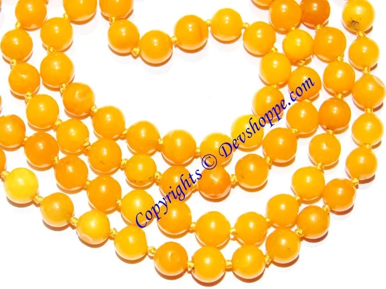 Yellow Jade mala for joy and happiness